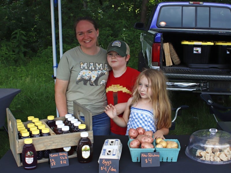 Woman with her children
