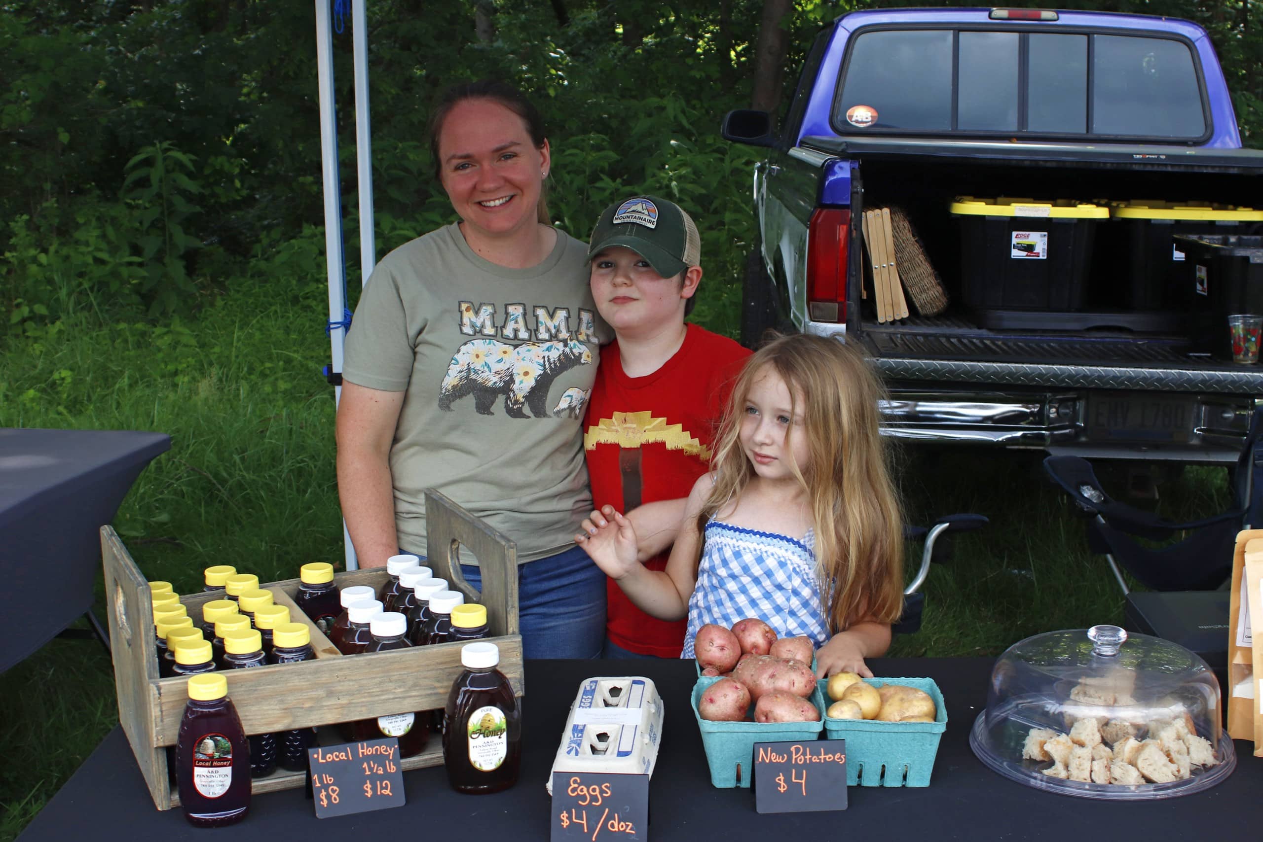 Woman with her children