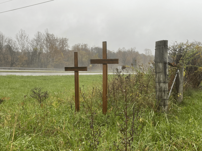 Two crosses by the highway
