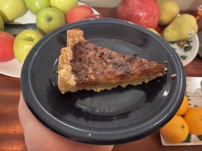 Five onion tart slice