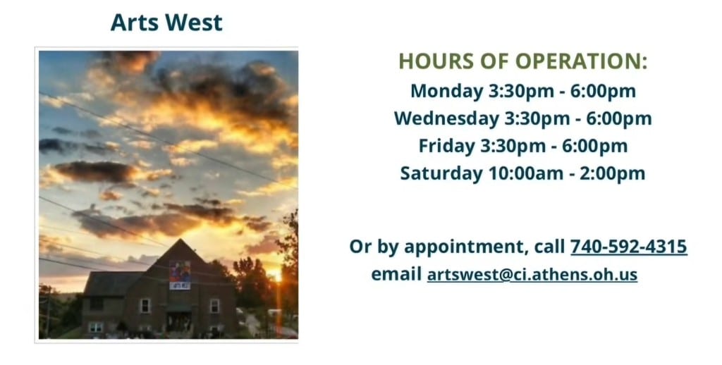 Screenshot of ArtsWest hours